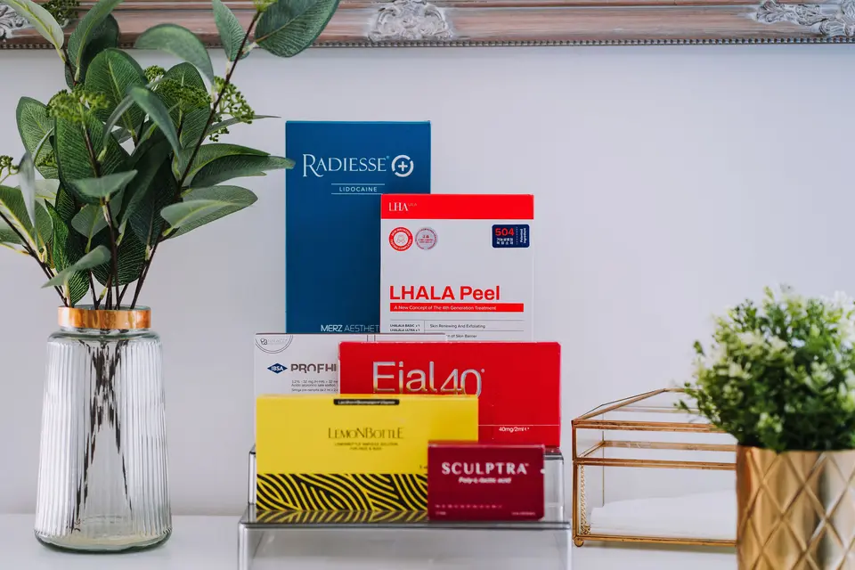 Skin boosters and injectable products used at the clinic